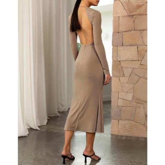 MISHA Engracia Dress in Khaki size 8 - Picture 5 of 10